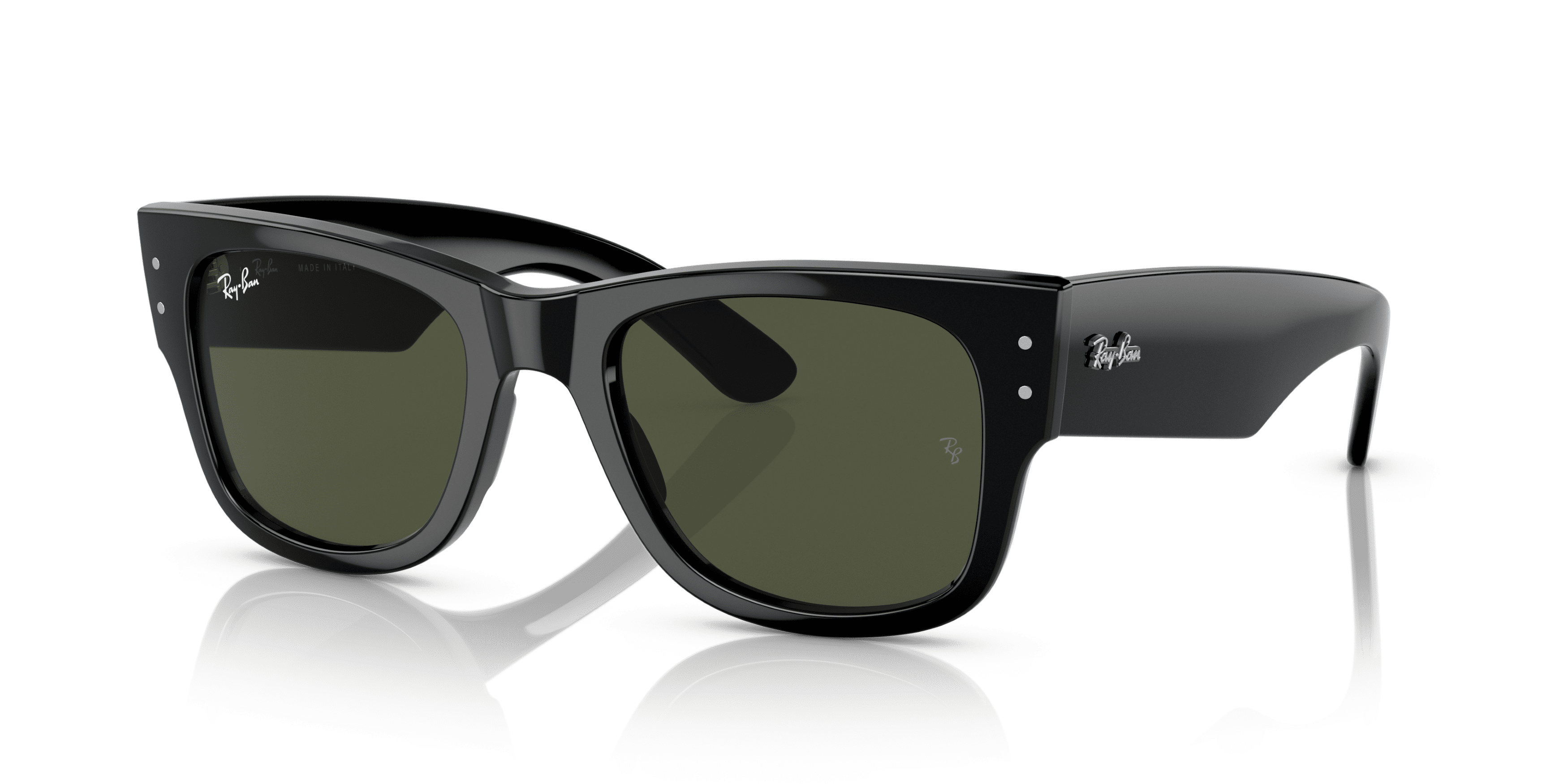 【オマケ付き】Ray-Ban Mega Wayfarer Ray-Ban Mega Wayfarer RB0840S Sunglasses, Polished Black with