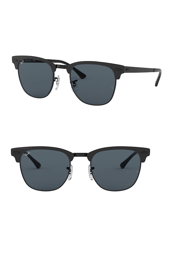 Unisex RB3716 Clubmaster Metal Sunglasses, 51mm