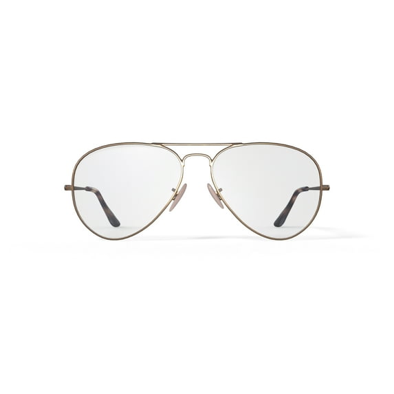 Ray-Ban Aviator Prescription Eye Glasses with Case, Size 58, Arista Gold Frames with Demo Lens