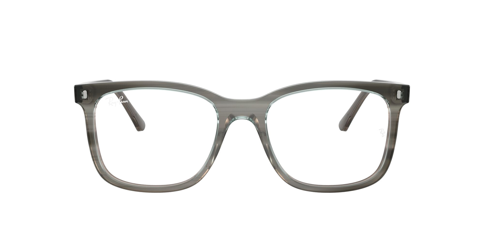 Ray-Ban Unisex Size 51 Square Eyeglasses, Polished Striped Grey/Demo Lens