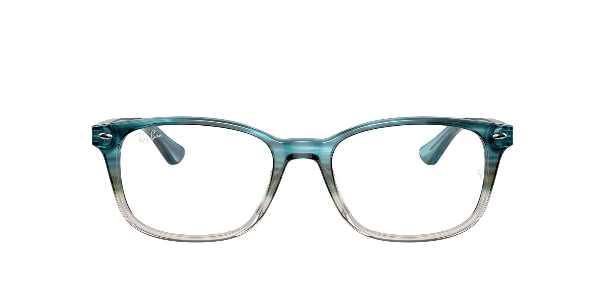 Ray-Ban RB5375 Optics Glasses, Prescription Eyeglasses with Case, Demo Lens/Gradient Turquoise Havana, Size 51