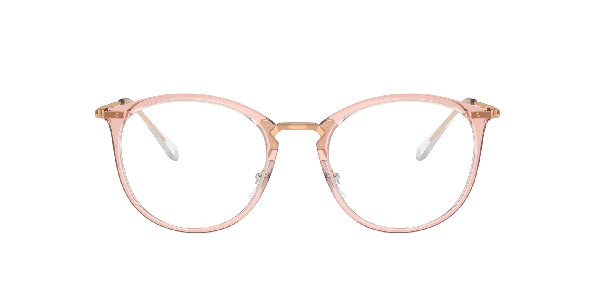 Ray-Ban Prescription Eyeglasses with Case, Transparent Pink with Demo Lens, Size 51