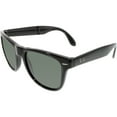 thumbnail image 1 of Ray-Ban Women's Polarized Wayfarer RB4105-601/58-54 Black Square Sunglasses, 1 of 3