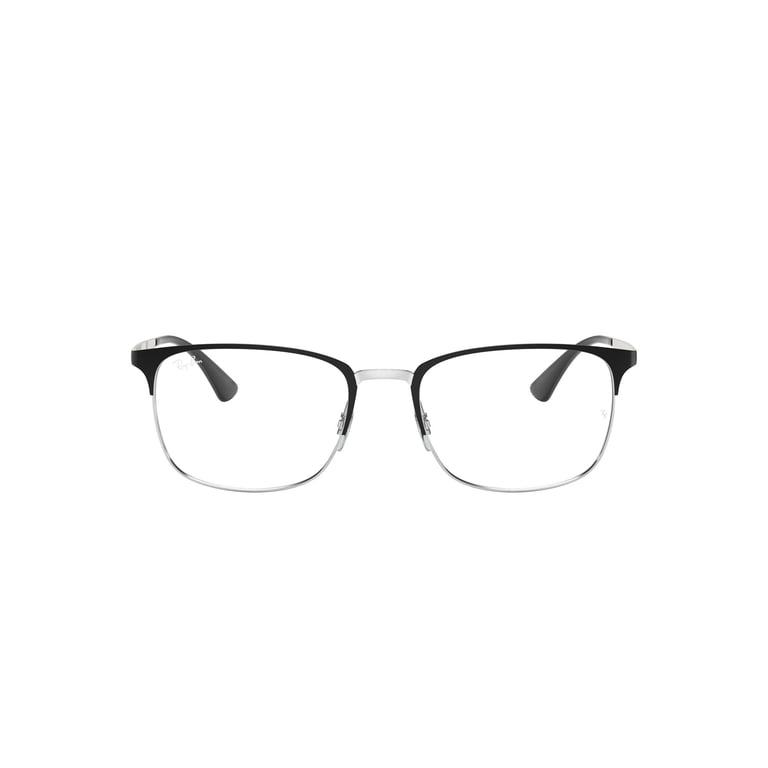 NWT Ray Ban Optical Matte Black Round-Rectangle Eyeglasses with Silver Accents Ray-Ban RB8424 Eyeglasses | FramesDirect.com main image 3