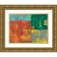 thumbnail image 1 of Ray, Elena 14x12 Gold Ornate Wood Framed with Double Matting Museum Art Print Titled - Colorful Leaf Imprint I, 1 of 4