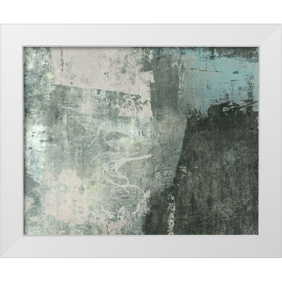 Ray, Elena 18x15 White Modern Wood Framed Museum Art Print Titled - Black and Grey and Blue I