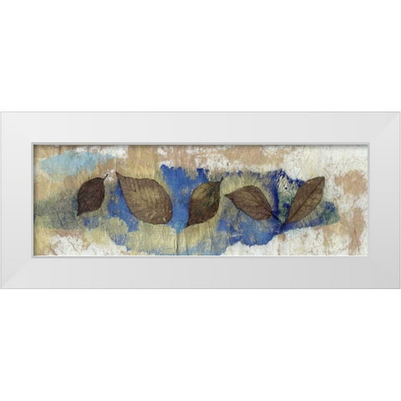 Ray, Elena 24x11 White Modern Wood Framed Museum Art Print Titled - Leaf Banner III