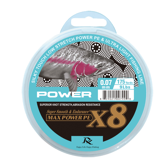 Ray Fishing Silk X8 Braided Fishing LINE - Power Series - Exceptional Power Smoothness Deign for Ultra Light Freshwater Fishing, 175Yds Each Spool