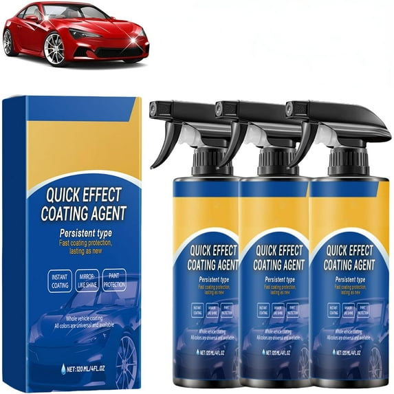 Ray Hong Quick Effect Coating Agent for Car, Advanced Car Quick-Acting Coating Agent Spray, Automobile Multi-functional 3 in 1 Long-Lasting Protection Waterless Wash, Easy to Use (3pcs)