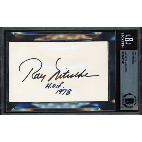 Ray Nitschke Autographed 3x5 Index Card Green Bay Packers "HOF 1978" Beckett BAS #17402438