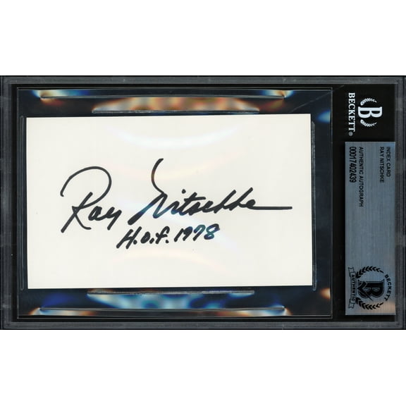 Ray Nitschke Autographed 3x5 Index Card Green Bay Packers "HOF 1978" Beckett BAS #17402439