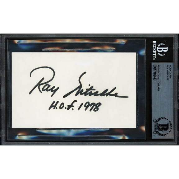 Ray Nitschke Autographed 3x5 Index Card Green Bay Packers "HOF 1978" Beckett BAS #17402440