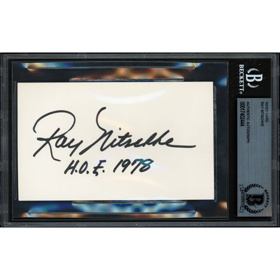 Ray Nitschke Autographed 3x5 Index Card Green Bay Packers "HOF 1978" Beckett BAS #17402444