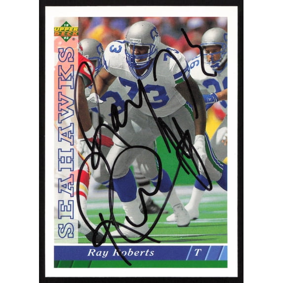 Ray Roberts Autographed 1993 Upper Deck Card #384 Seattle Seahawks SKU #259536