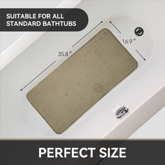 Ray Star Bathtub Mat Non-Slip Shower Mats for Tub, 36×17 Inch, Bath Mat for Tub with Suction Cups and Drain Holes, Washable, Soft on Feet, Easy Clean