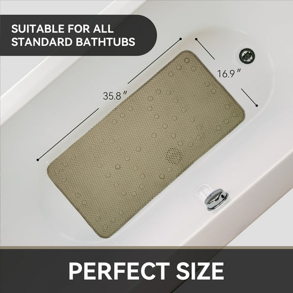 Ray Star Bathtub Mat Non-Slip Shower Mats for Tub, 3617 Inch, Bath Mat for Tub with Suction Cups and Drain Holes, Washable, Soft on Feet, Easy Clean