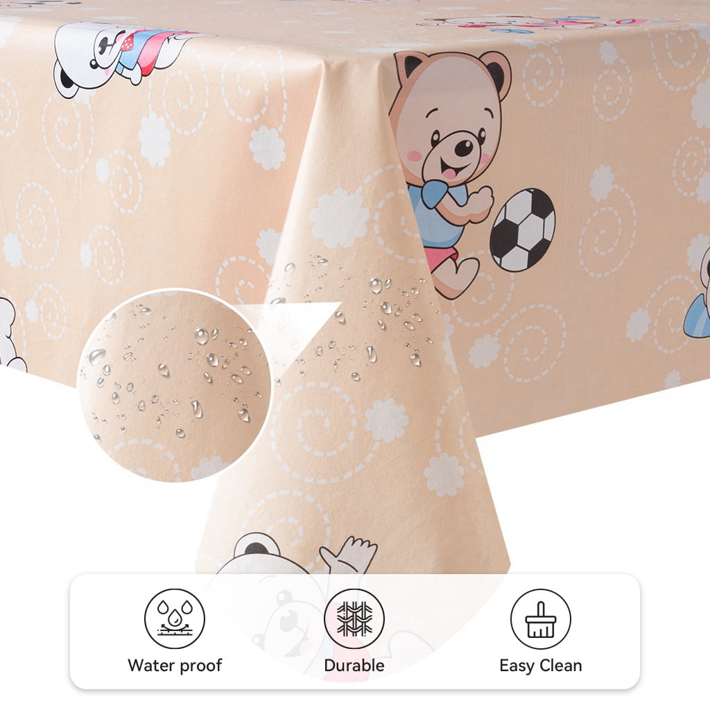 Ray Star Vinyl Party Tablecloths 52x70 Spring Tablecloth Plastic Picnic Outdoor and Camping Waterproof Oilcloth Table Cover for Rectangle Tables