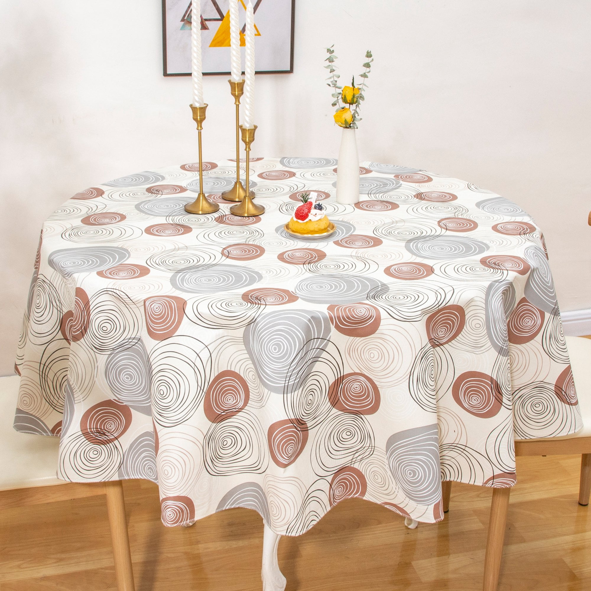Ray Star Vinyl Party Tablecloths 60in Round Spring Tablecloth Plastic