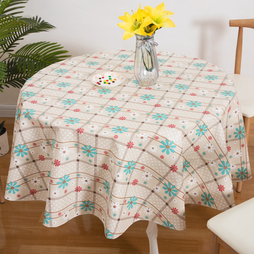 Ray Star Vinyl Party Tablecloths 60in Round Spring Tablecloth Plastic