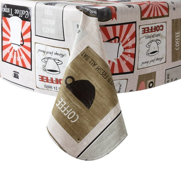 Ray Star Vinyl Tablecloth with Flannel Backed 52x90 Stain-Resistant Table Cloth 100% Waterproof Table Cover for Christmas Halloween