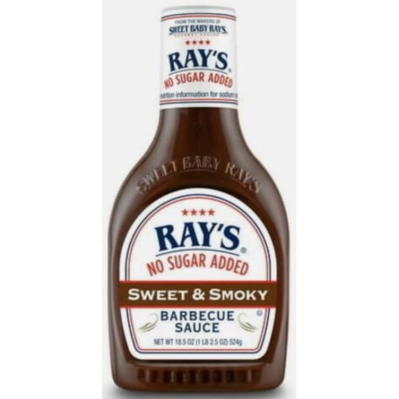 Ray's No Sugar Added Sweet & Smoky Barbecue Sauce (Pack of 14)