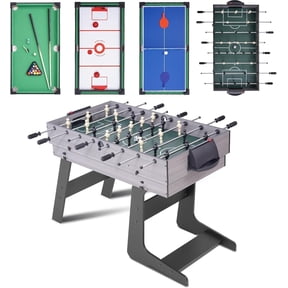 54" 4-in-1 Combo Game Table Set, Indoor Arcade Multi Game Table with Air Hockey and Billiards Pool Table for Kids Adults