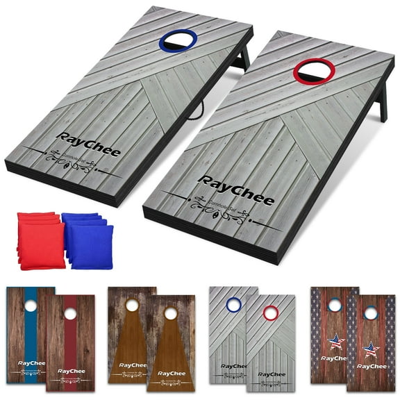 RayChee 4'x 2'Cornhole Board Set, Corn Holes Outdoor Game Cornhole Boards Regulation Size 8 Bean Bags Toss for Adults Family Lawn Beach
