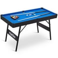 thumbnail image 1 of RayChee 54" Folding Pool Billiard Table, Portable Pool Game Table with 2 Cue Sticks, 16 Balls, Triangle for Kids Family, 1 of 7