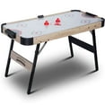 thumbnail image 1 of RayChee 54in Folding Air Hockey Table, Hockey Table Gaming Set Electronic scorekeeper w/2 Pucks, 2 Pushers, 12V Motor for Adults and Kids  (Oak), 1 of 5