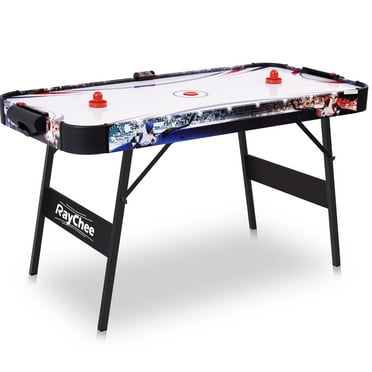 RayChee 56in Folding Air Hockey Table, Hockey Table Gaming Set for Game Room w/2 Pucks, 2 Pushers, 12V Motor for Kids Family