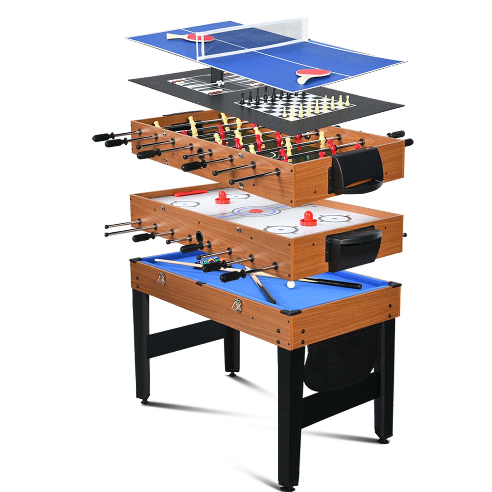 RayChee 7in1 Game Table Foosball, Air Hockey, Billiards, Ping Pong
