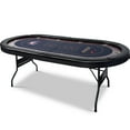 thumbnail image 1 of RayChee 86" Folding 10 Player Poker Table, Foldable Texas Holdem Table for Game Room with Padded Rails and Cup Holders, No Assembly Required, 1 of 7