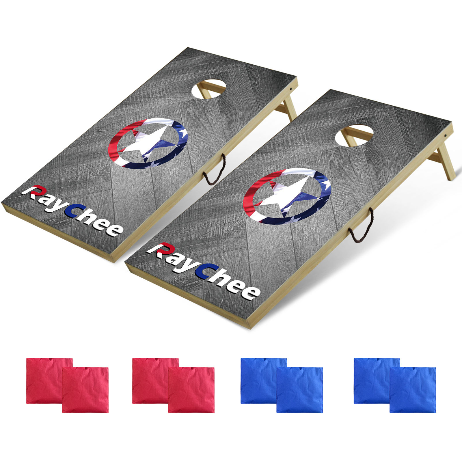 RayChee Cornhole Boards Set Corn Holes Outdoor Game Regulation Size Corn Hole Bean Bag Toss for