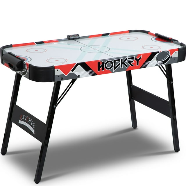 RayChee Foldable Powered Air Hockey Table, 48” MidSize Indoor Hockey Table Sports Gaming Set