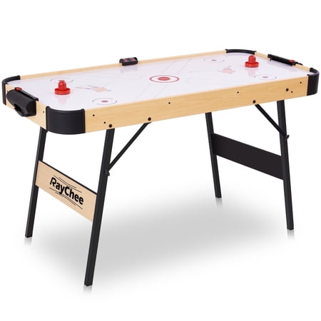 RayChee Premium 56-Inch Air Hockey Table Set with 2X Stronger Motor, Durable Metal Legs, Sturdy Wood Surface - Perfect Home Arcade Game for for Family