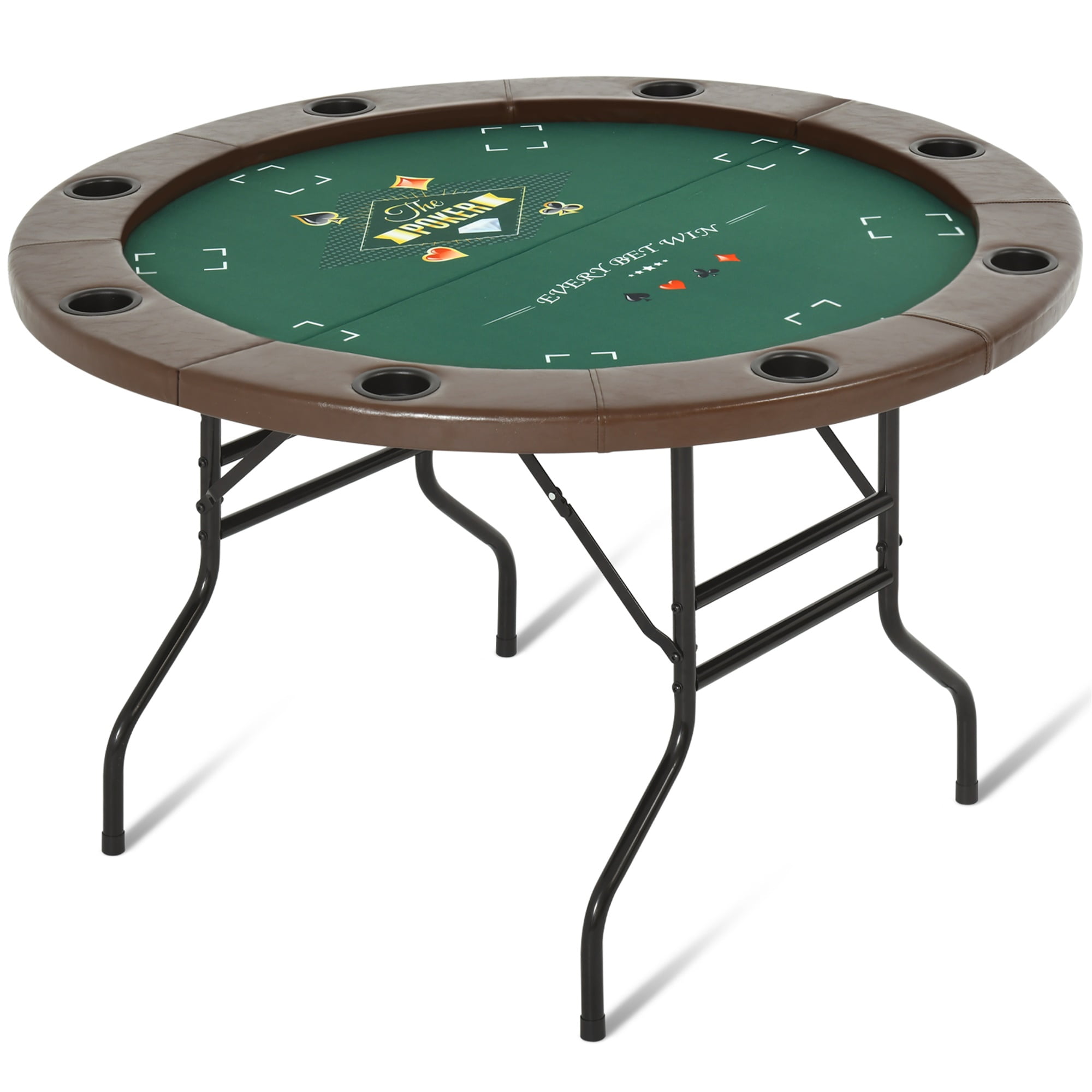 Barrington 10-Player Poker Table - Texas Holdem Table With Cup Holders
