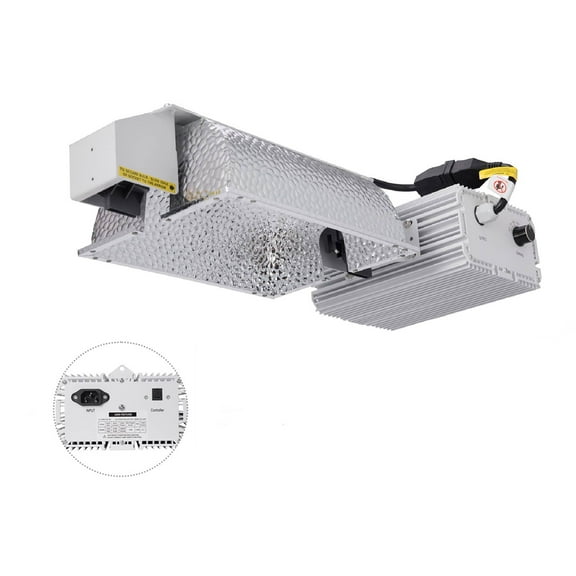 RayLux 1000w HID Grow Light System Dimmable Ballast with Controller Port Double Ended Close Reflector Kit No Bulb Included