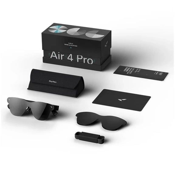 RayNeo Air 4 Pro AR Glasses, HDR10 Micro-OLED Virtual 135 Inch Giant Screen, 3D HD Private Pocket Cinema for Phone, PC, Game Console