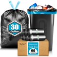 RayPard 30 Gallon Large Drawstring Trash Bags 60 Counts Heavy Duty Tall