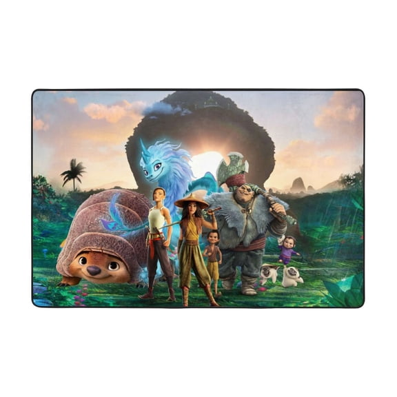 Raya and the Last Dra-go Area Rug Cartoon Rugs Non-Slip Soft Carpet Soft Floor Mats for Home Decor Living Room Bedroom Mat 36"X24"