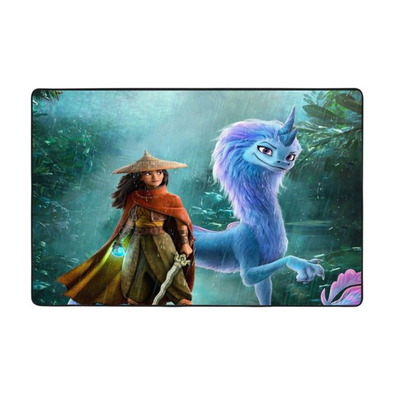 Raya and the Last Dra-go Area Rug Cartoon Rugs Non-Slip Soft Carpet Soft Floor Mats for Home Decor Living Room Bedroom Mat 72"X48"