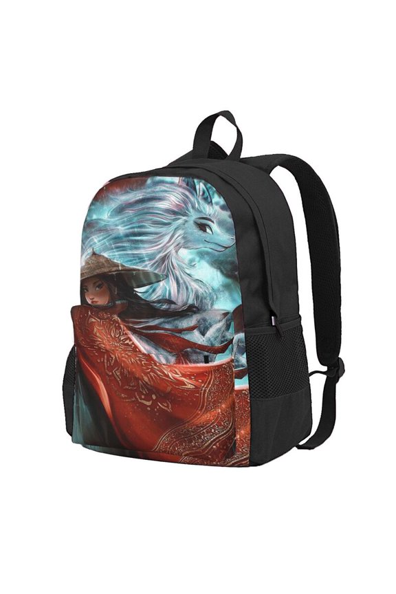 Raya and Last Drago Backpac 16.5In Anime Computer Bag Hiking Bookpack Bag for Adult