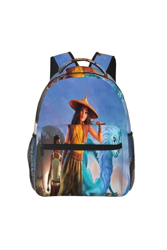 Raya and Last Drago Backpack Cute Cartoon Lightweight Backpacks Portable Outdoor Travel