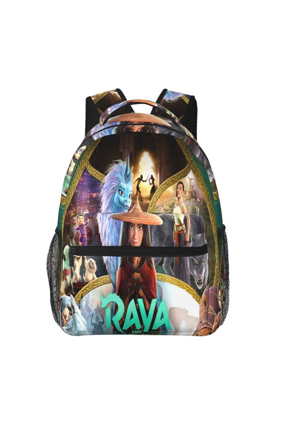Raya and Last Drago Backpack Cute Cartoon Lightweight Backpacks Portable Outdoor Travel