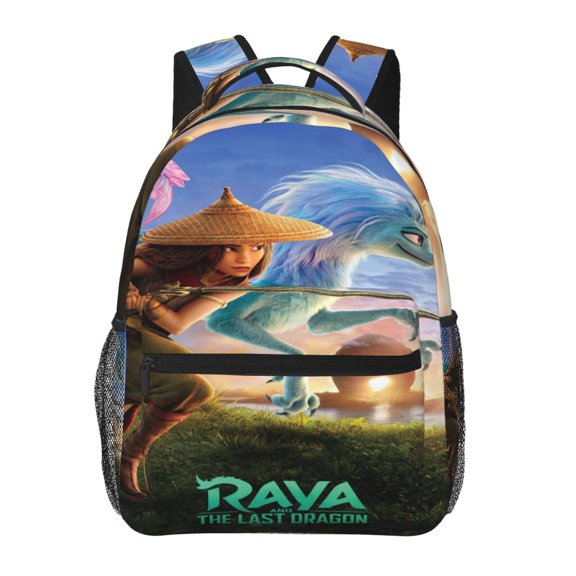 Raya and Last Drago Backpack Cute Cartoon Lightweight Backpacks Portable Outdoor Travel