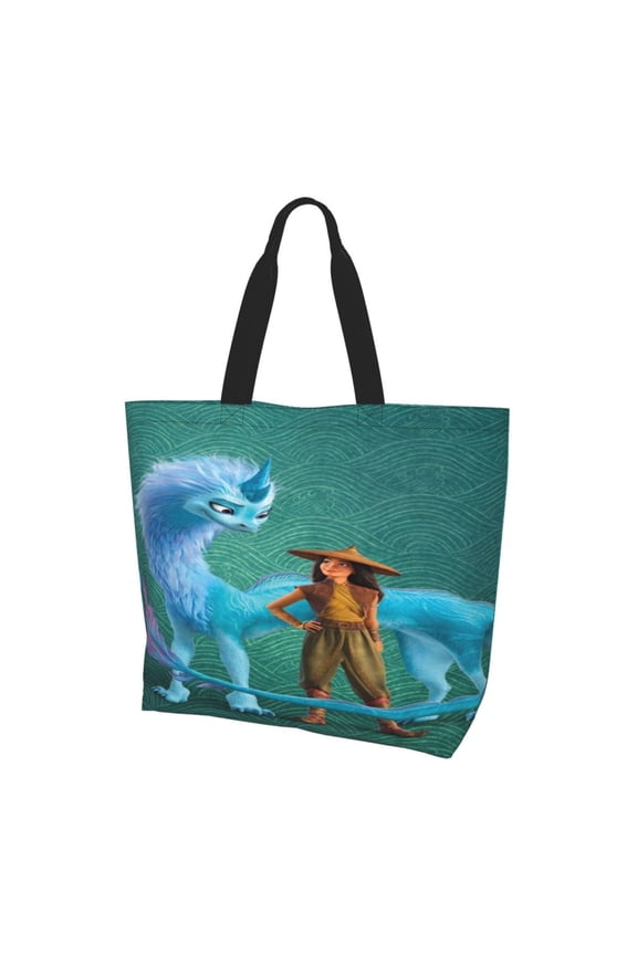 Raya and the Last Dra-go Totes Bag Shopping Shoulder Bags for Women Foldable Travel Work Large Reusable Portable Grocery Bag