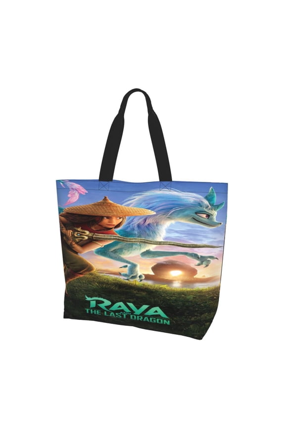 Raya and the Last Dra-go Totes Bag Shopping Shoulder Bags for Women Foldable Travel Work Large Reusable Portable Grocery Bag