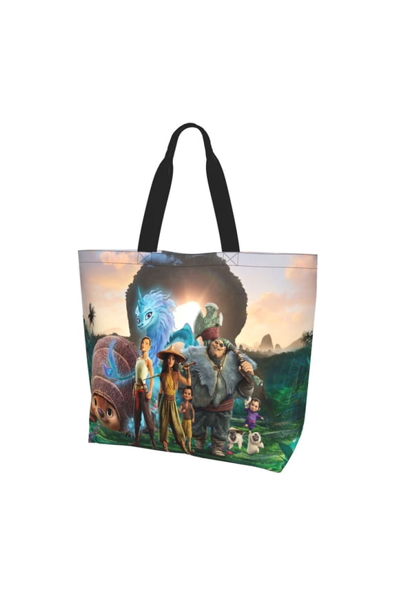 Raya and the Last Dra-go Totes Bag Shopping Shoulder Bags for Women Foldable Travel Work Large Reusable Portable Grocery Bag