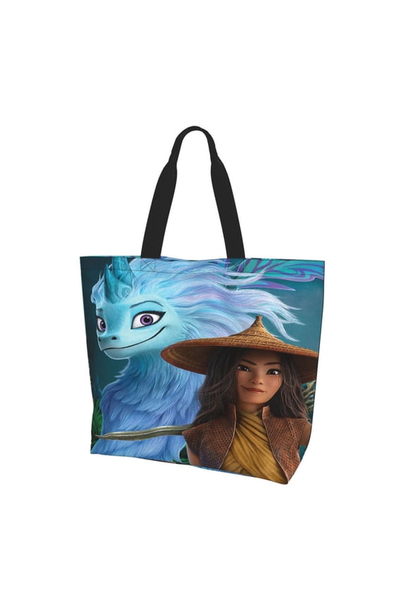 Raya and the Last Dra-go Totes Bag Shopping Shoulder Bags for Women Foldable Travel Work Large Reusable Portable Grocery Bag