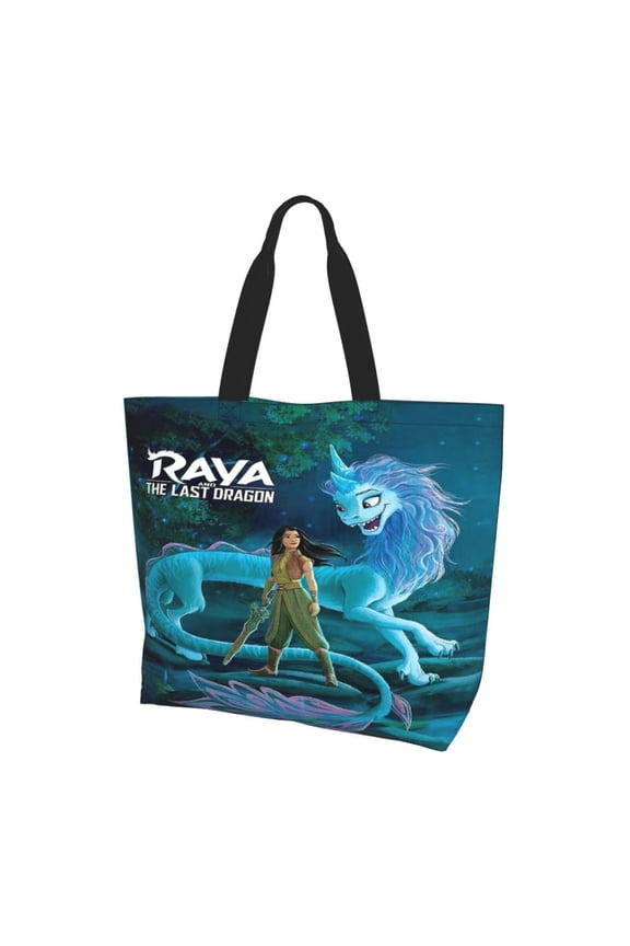 Raya and the Last Dra-go Totes Bag Shopping Shoulder Bags for Women Foldable Travel Work Large Reusable Portable Grocery Bag